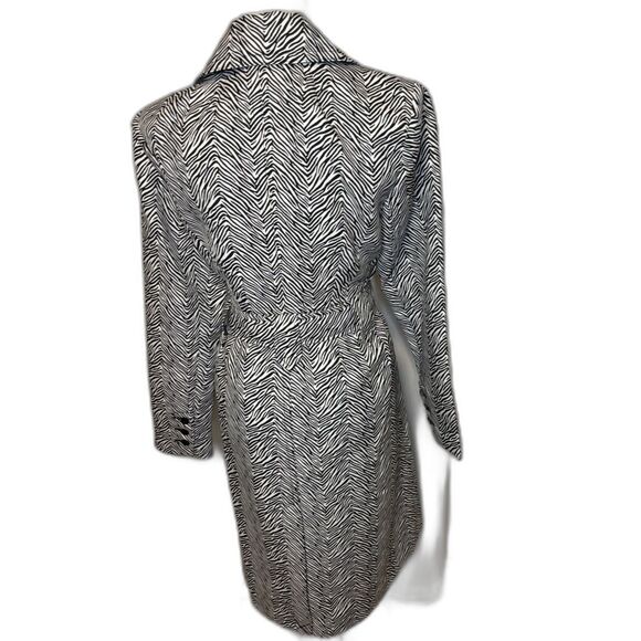 Cabi 007 Zeba Animal Print Button Up Trench Coat Jacket Womens Designer - Picture 3 of 8